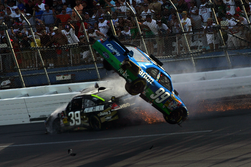 Illustration for article titled Carl Edwards Real-Life Talladega Nights NASCAR Crash: Video, Gallery